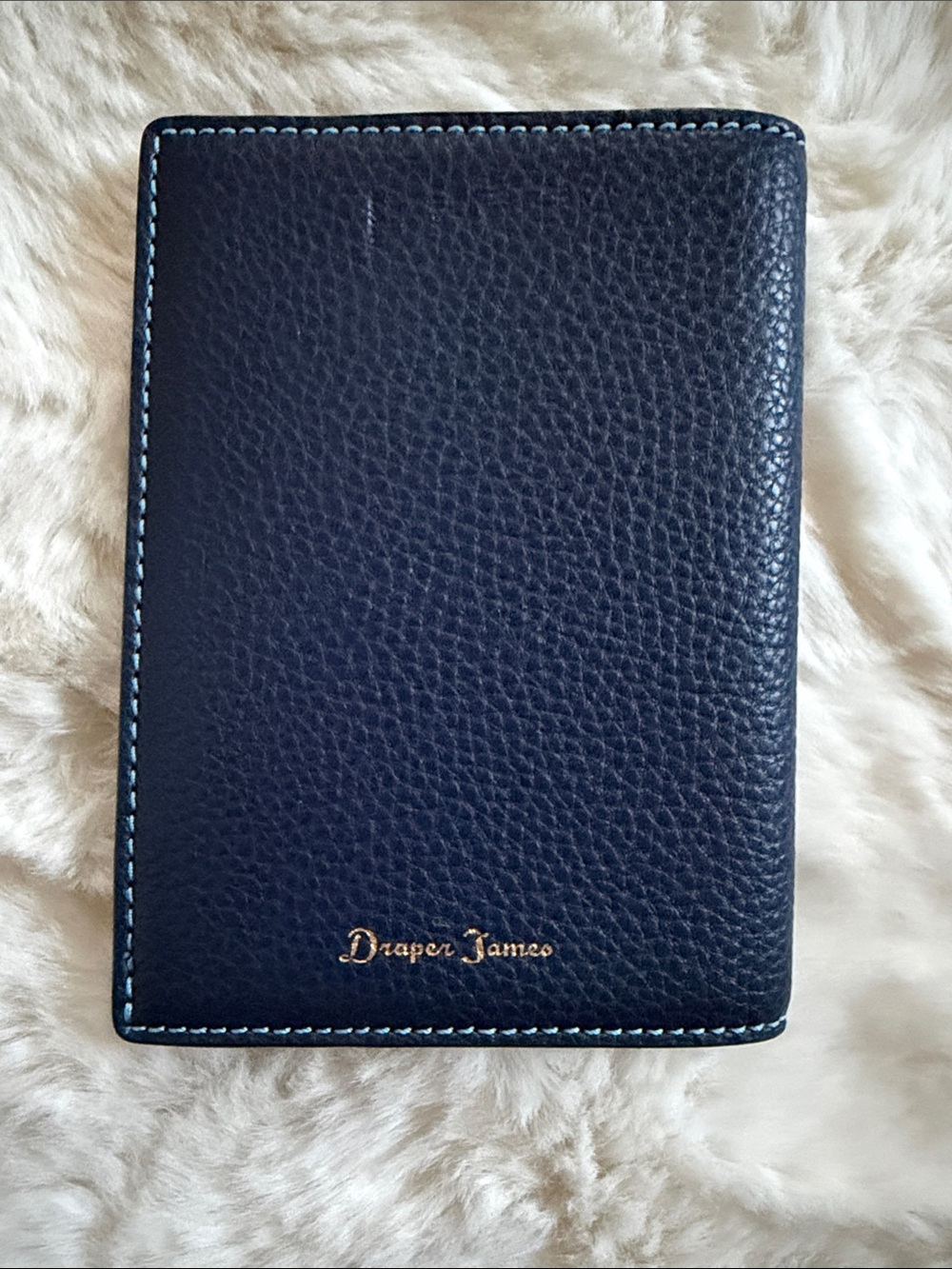 NWOT Draper James Navy Leather Passport Holder